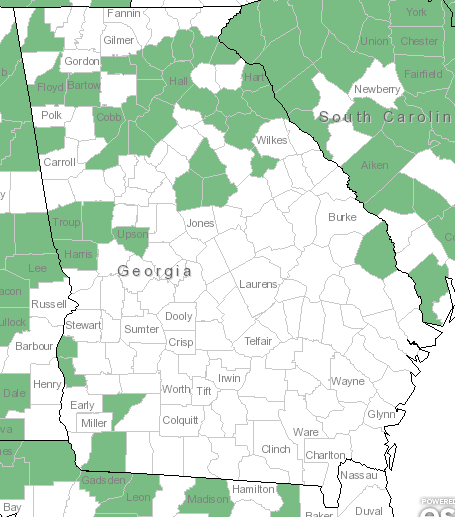 The Georgia range of Amsonia tabernaemontana